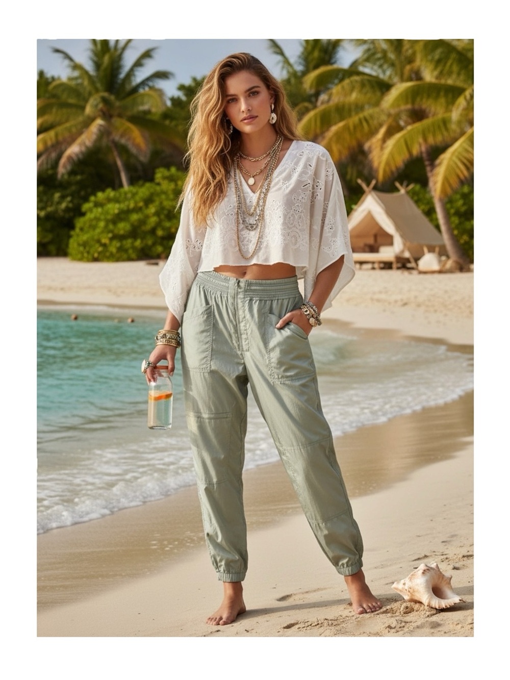 Free People Movement ✽ Tell Me About It Lightweight Cargo Pant ✽ Summer Mist ✽ S